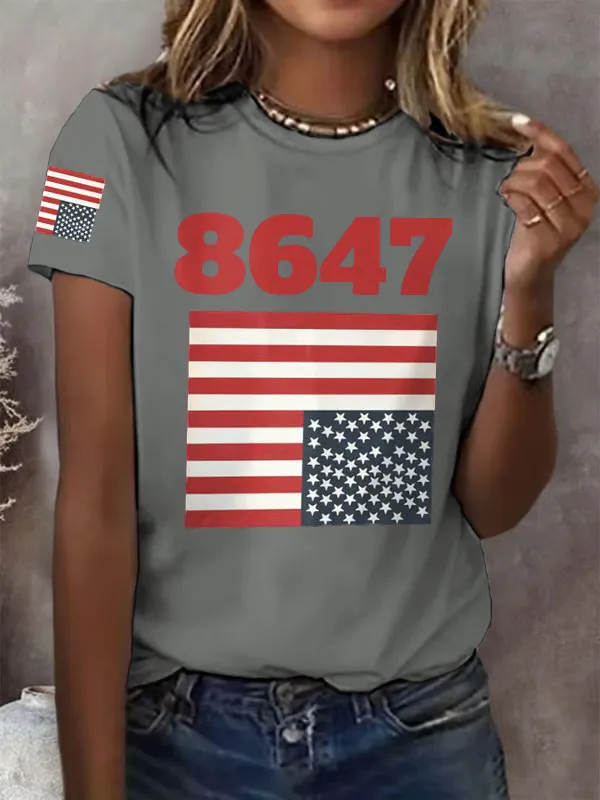 Retro 86 47 Print T-Shirt