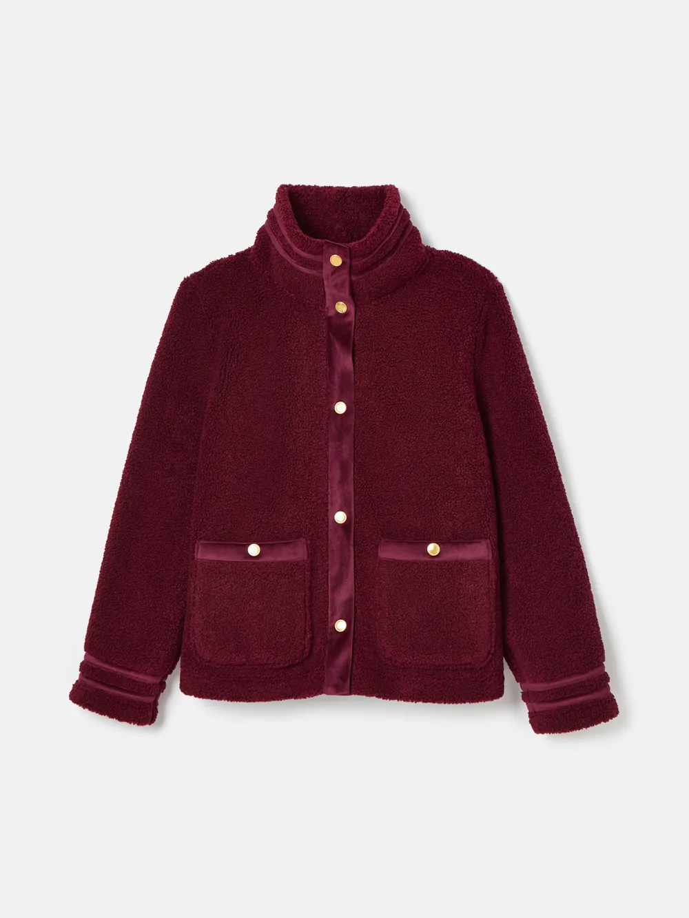 Velvet Trims Red Fleece Jacket