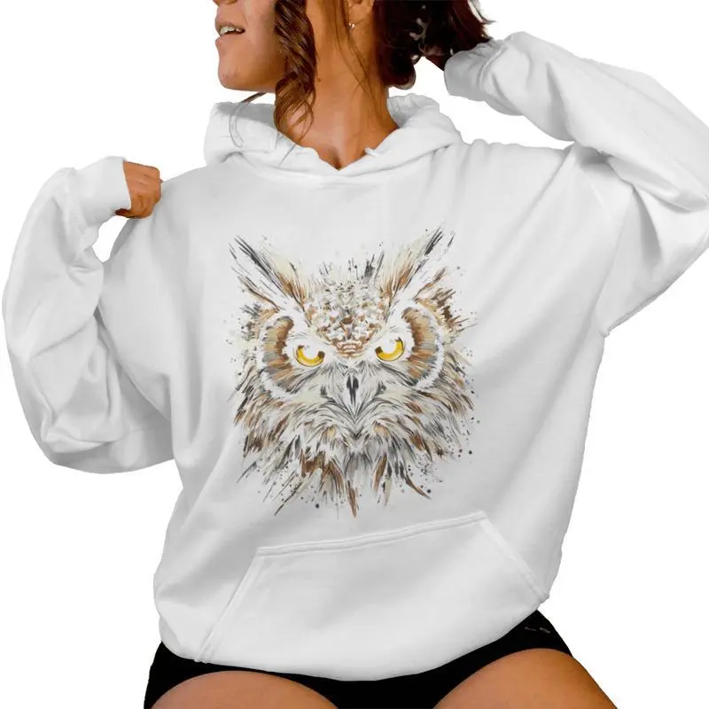 Great Horned Owl Lover Women Hoodie