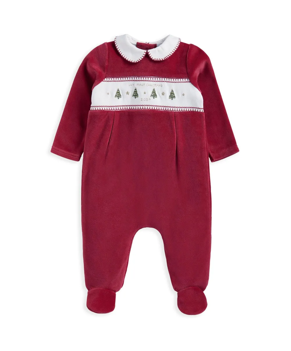 My First Christmas Sleepsuit - Red