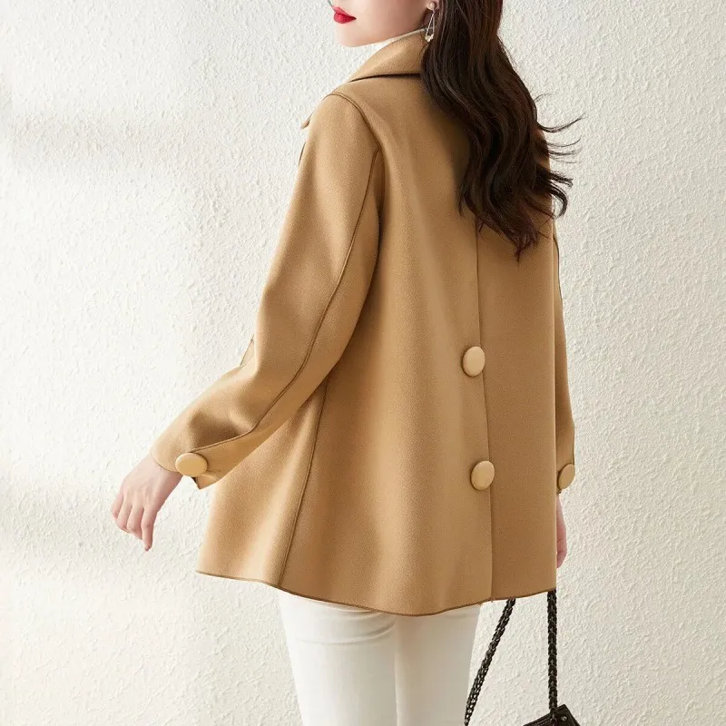 Double Face Lapel Camel Coat