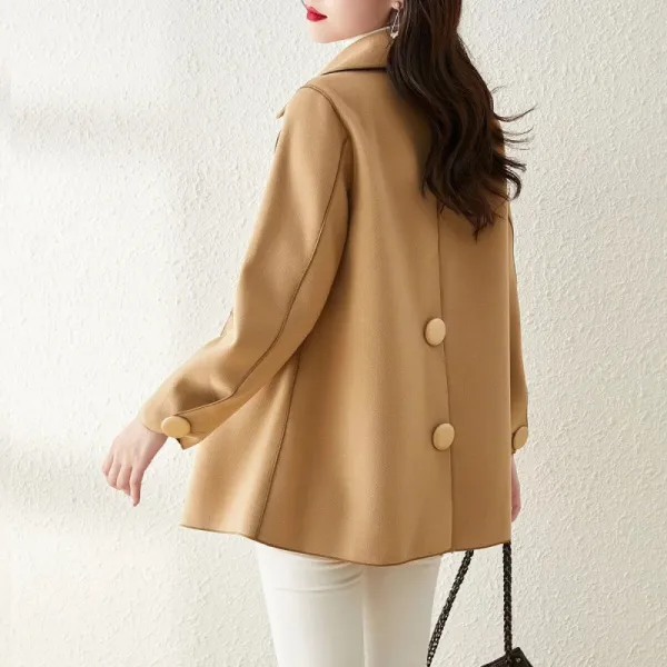 Double Face Lapel Camel Coat