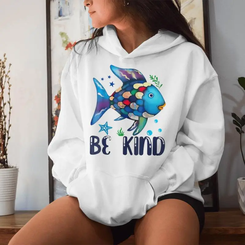 Be Kind Rainbow Fish World Book Day Rainbow Scale Fish Women Hoodie