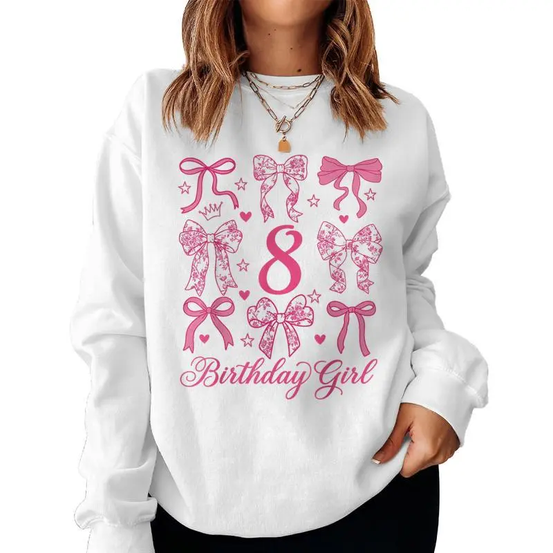 Cute It's My 8 Bday Coquette Bow 8Th Birthday Girls Women Sweatshirt
