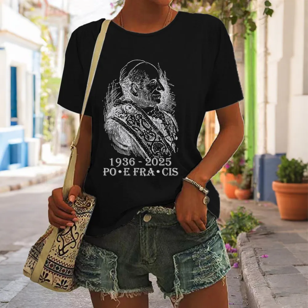 Women's Rip 1936-2025 Print Short Sleeve Round Neck Cotton T-Shirt