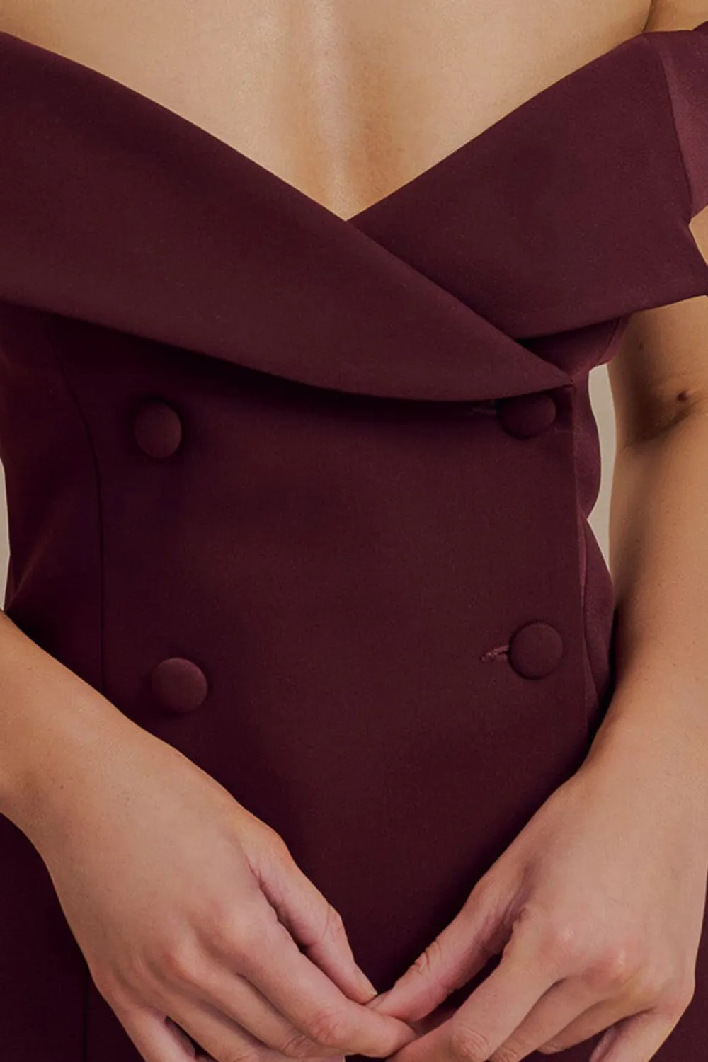 Off Shoulder Suiting Mini Dress