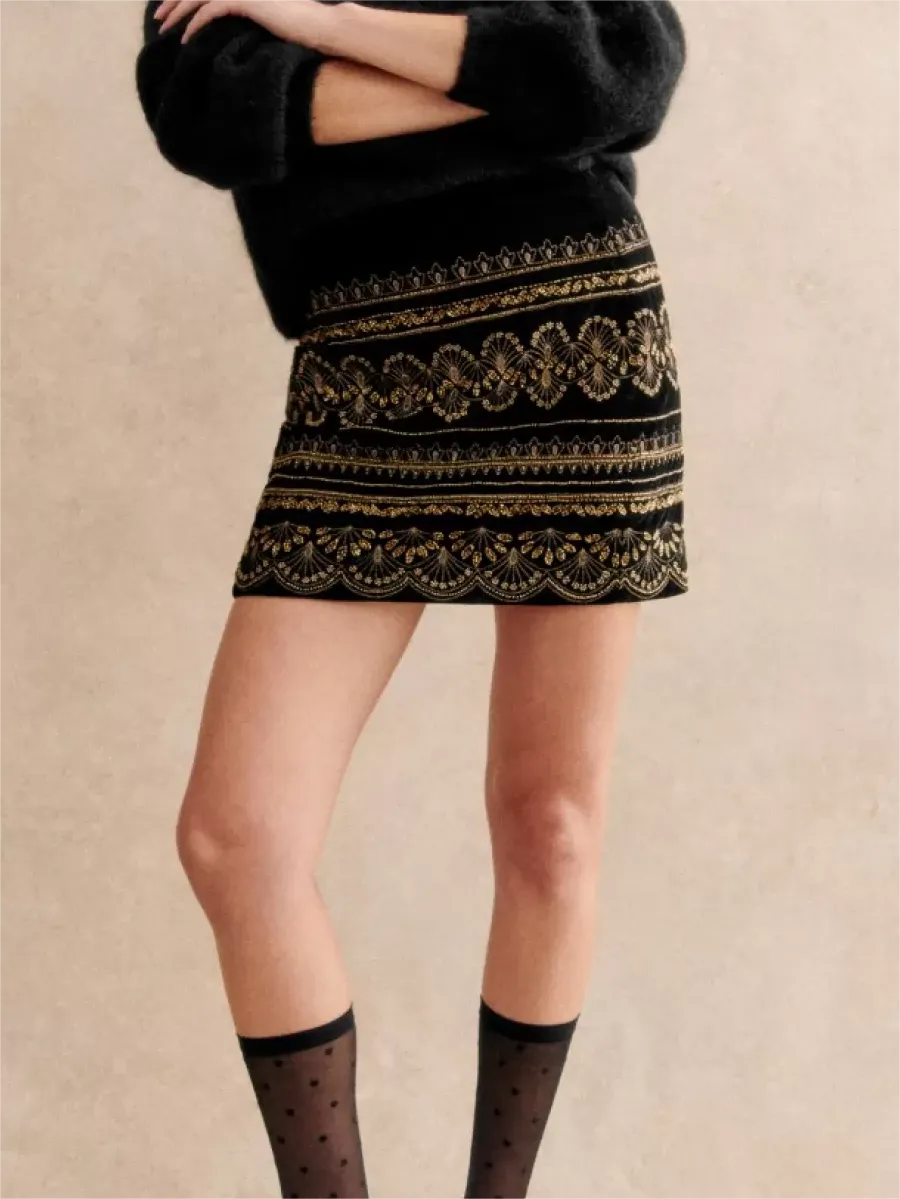 Daily Plants Print Skirt