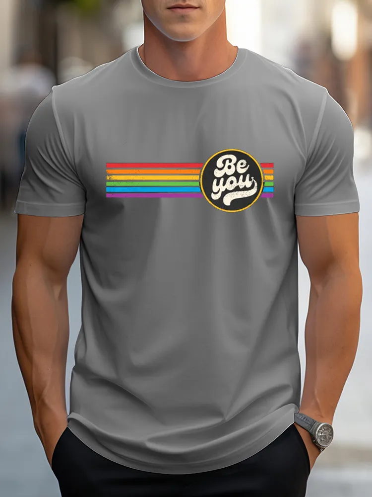 LGBTQ Be You Gay Pride LGBT Ally Rainbow Flag Retro Vintage T Shirt
