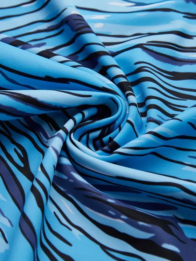 Vacation Abstract Printing Scoop Neck Tankinis Two-Piece Set