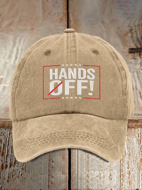 Unisex Distressed Washed Cotton FDT “Hands Off ” Hat