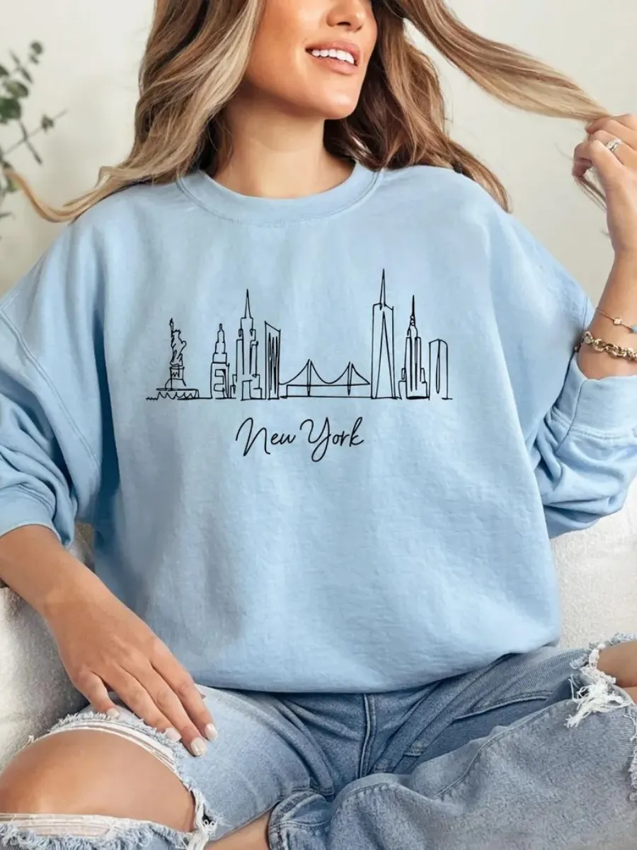 Minimalist Landmark Print Sweatshirt