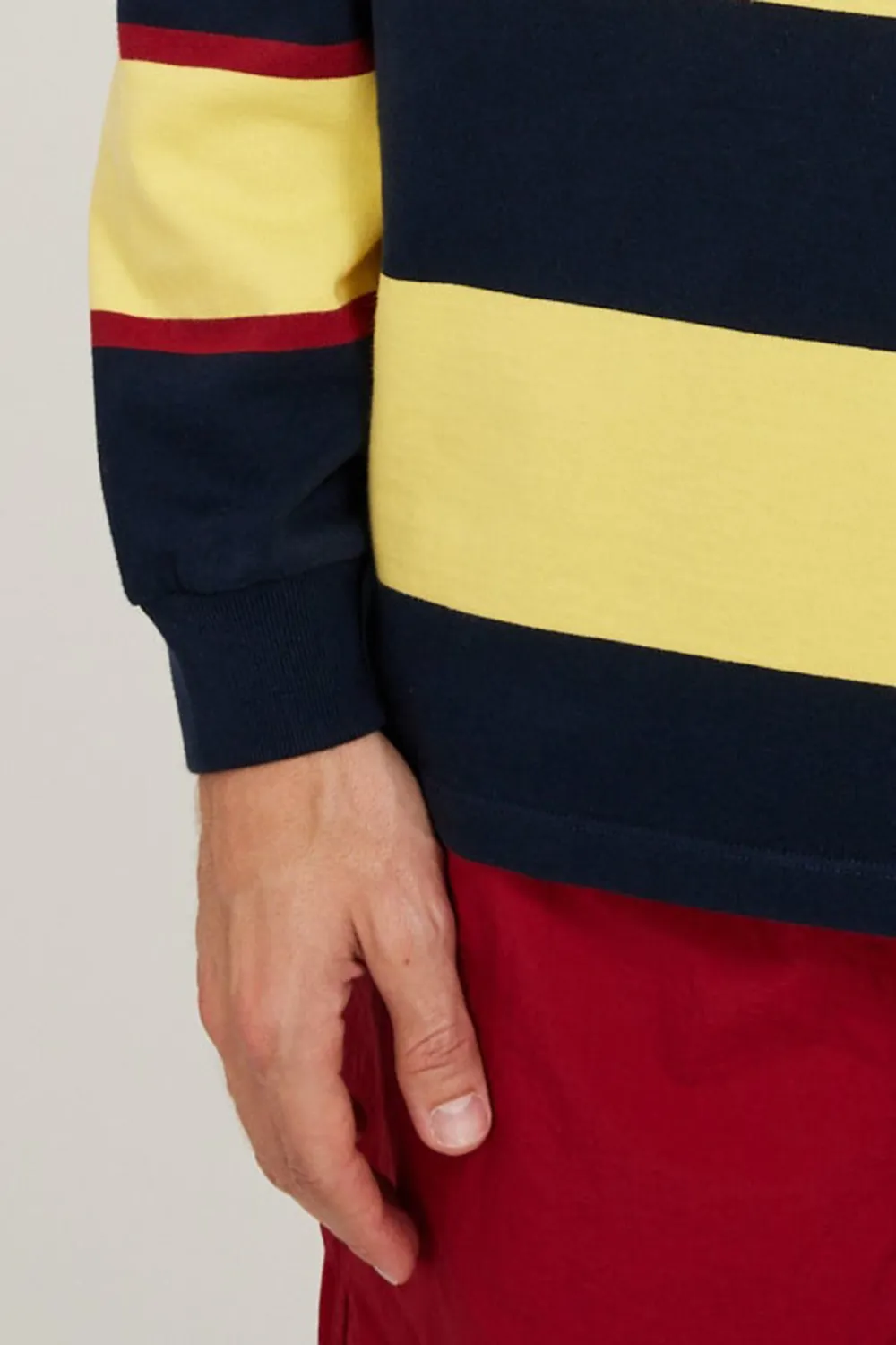 Striped Logo Rugby Polo Sweat Snapdragon