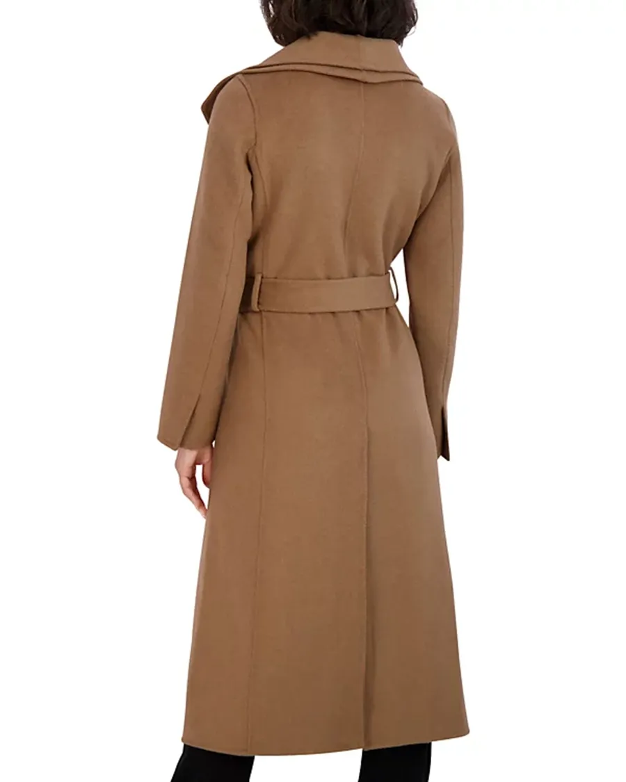 Long Sleeve Belted Wrap Coat