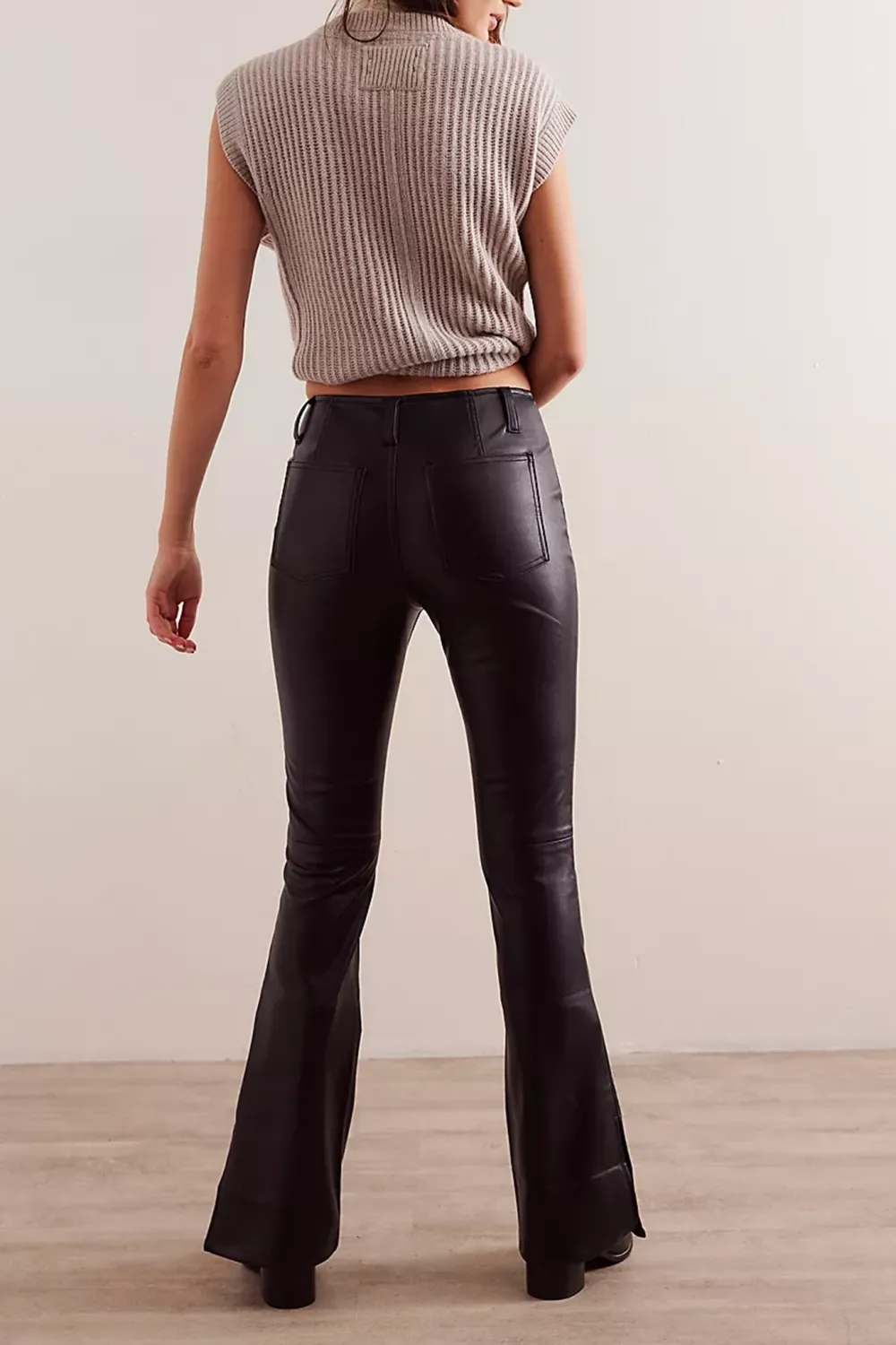 Faux Leather Flared Pants