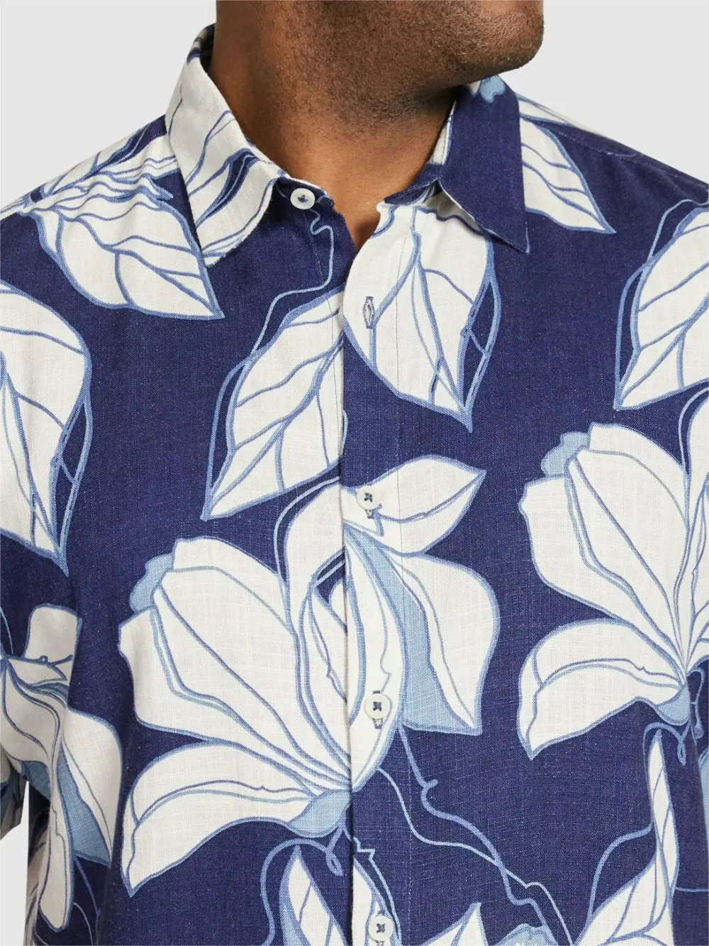 NAVY PRINTED SHORT SLEEVE SHIRT