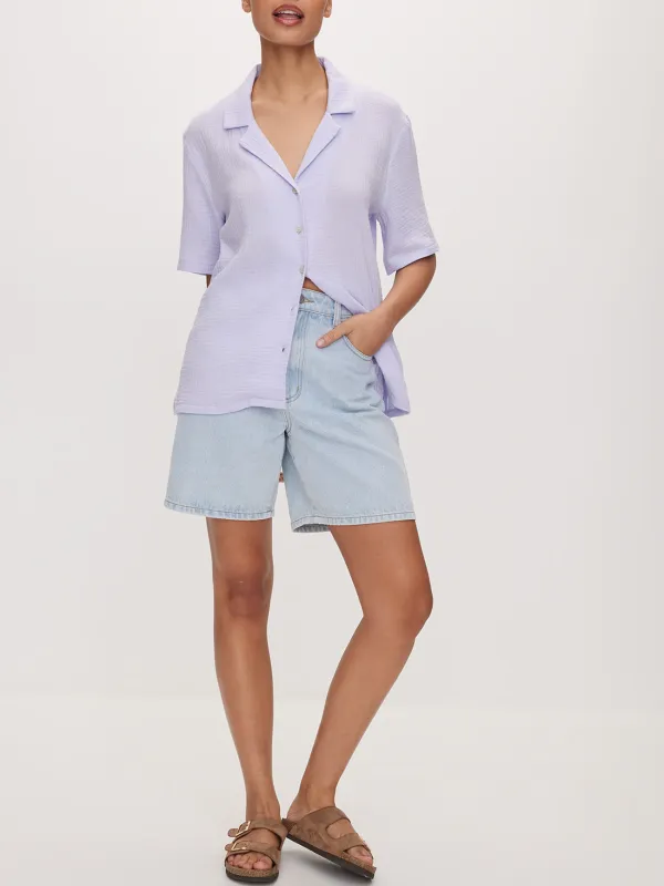 Cotton Skinny Waffle Shirt