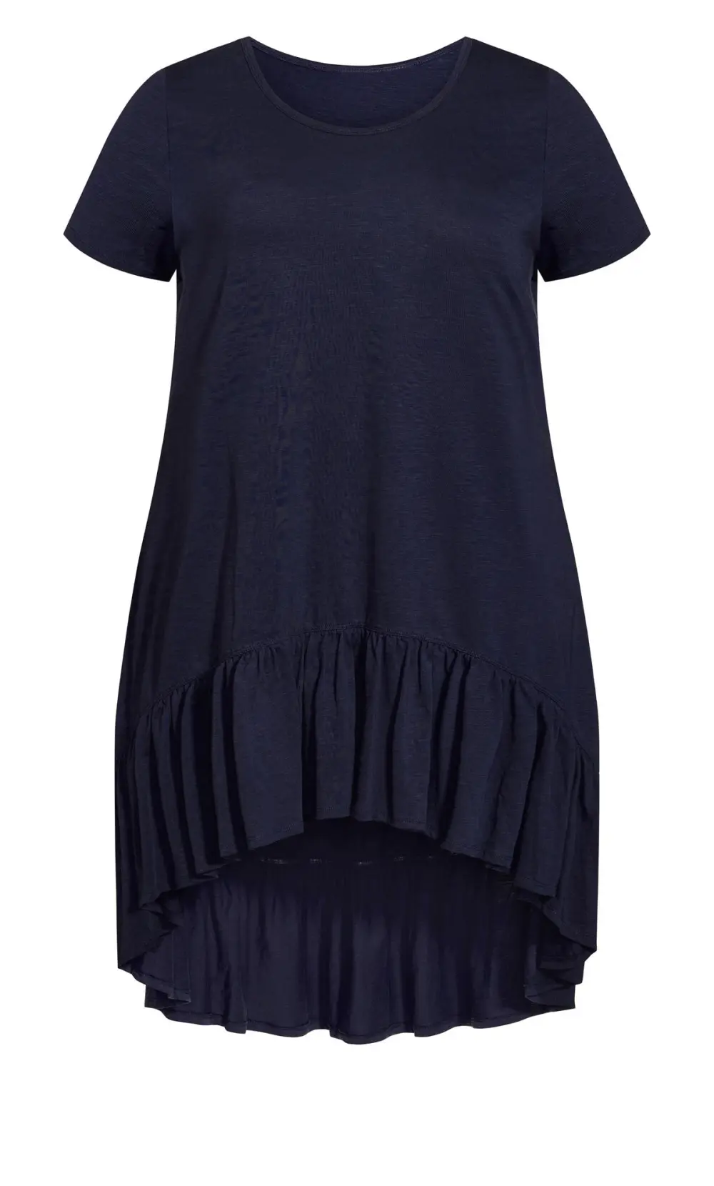 Evans Navy Blue Ruffle Hem Dress