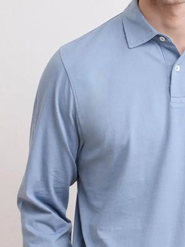 Comfortable Casual Breathable Soft Storm Blue Polo Shirt