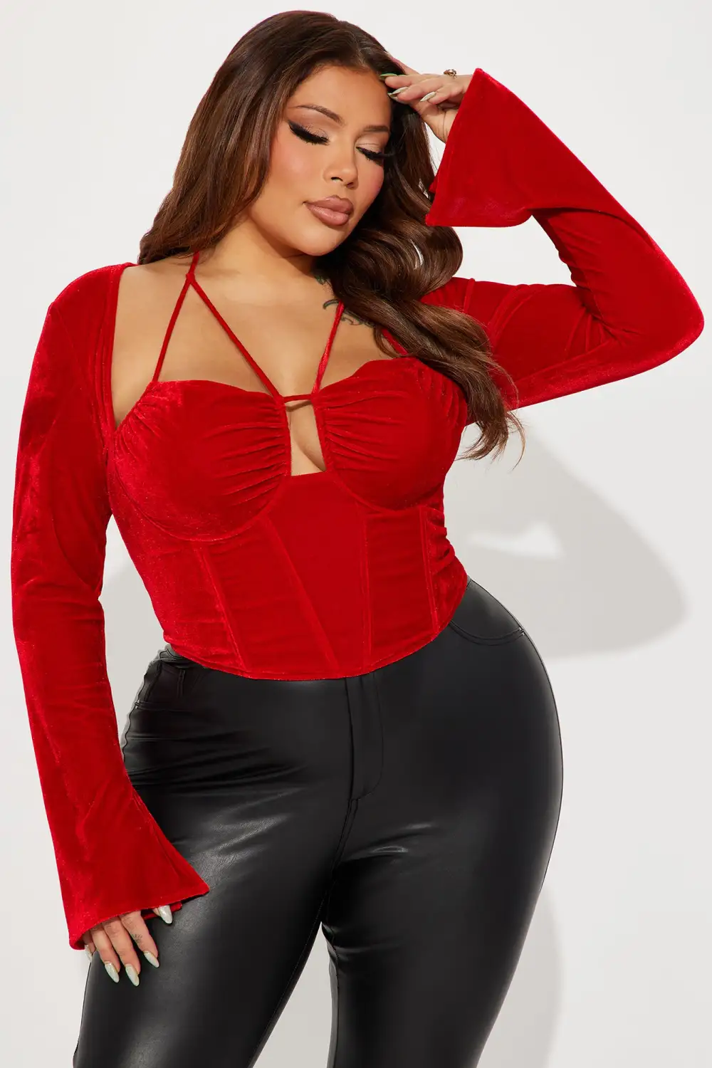 Emilia Corset Top - Red