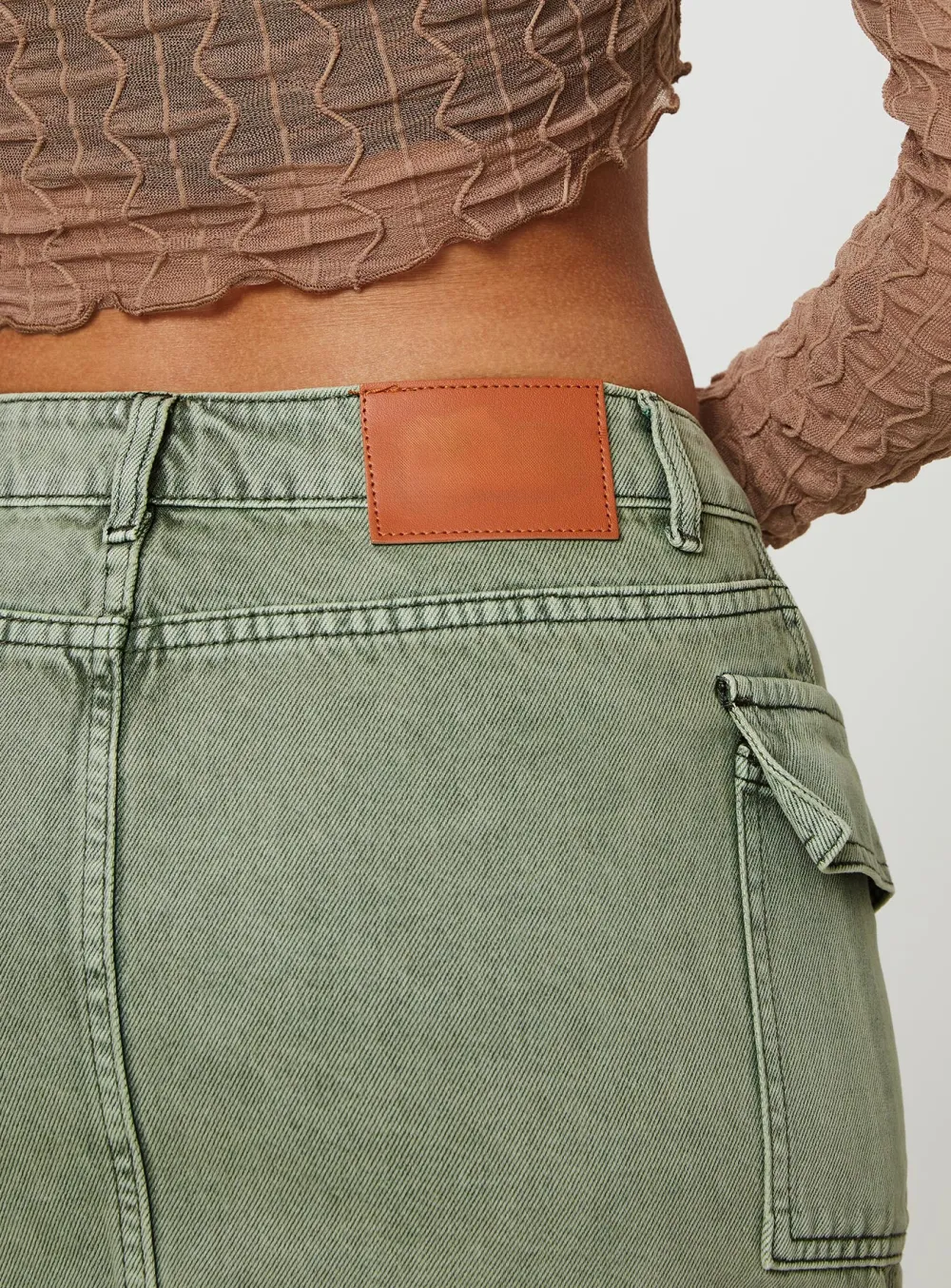 Cargo Denim Mini Skirt