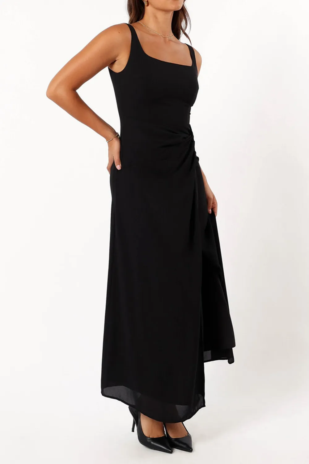 SLEEVELESS SLIT MAXI DRESS