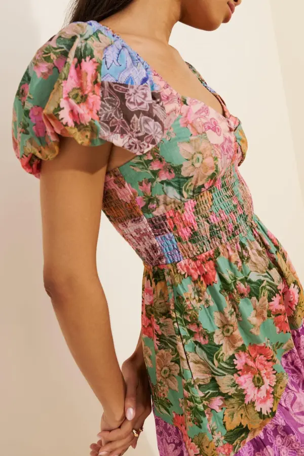 Sweetheart Puff Sleeve Maxi Dress