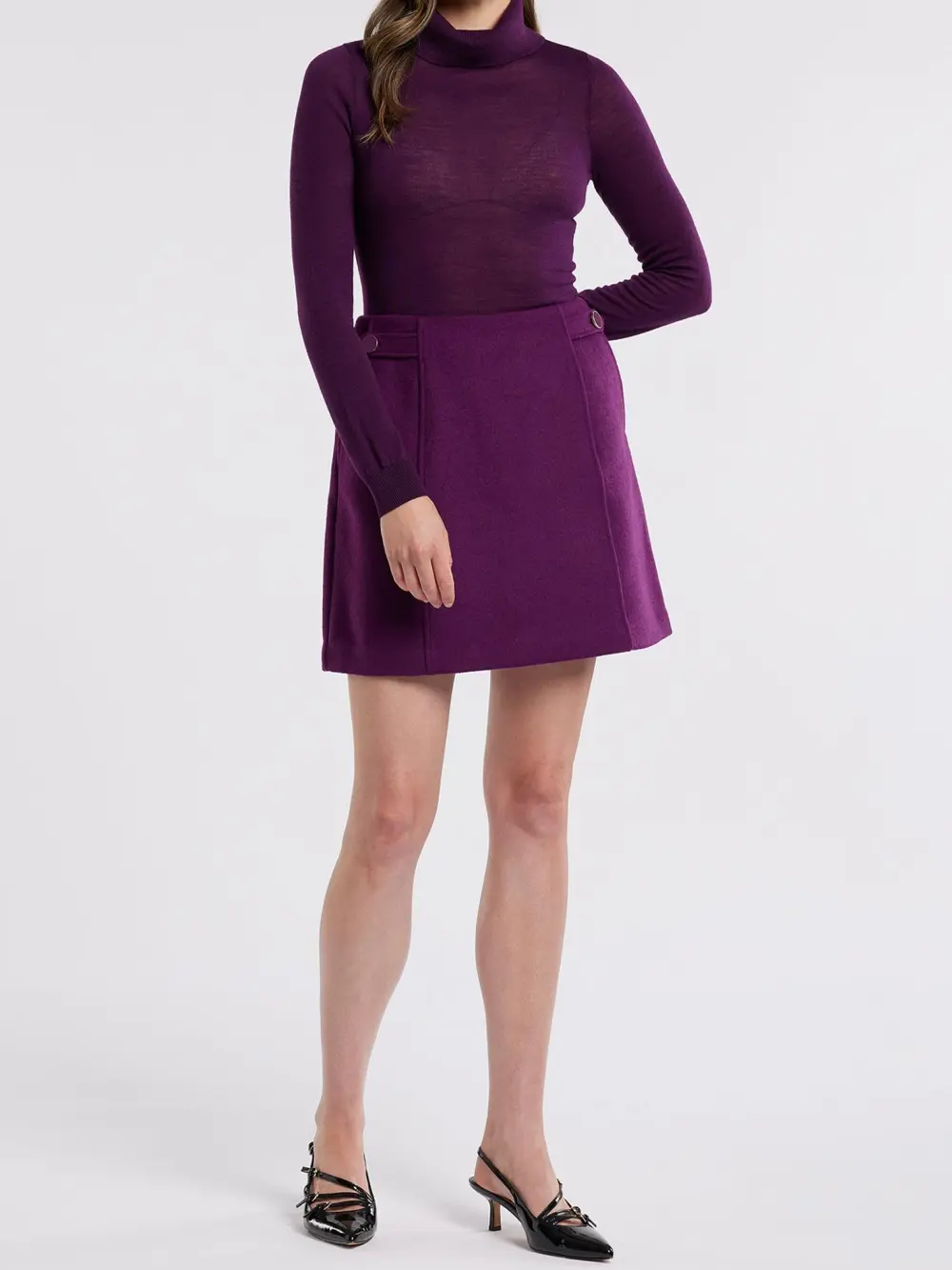 Purple Roll Neck Jumper