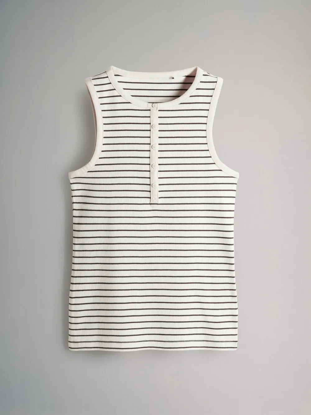 Ribbed Henley Tank Top Set 4 Pieces