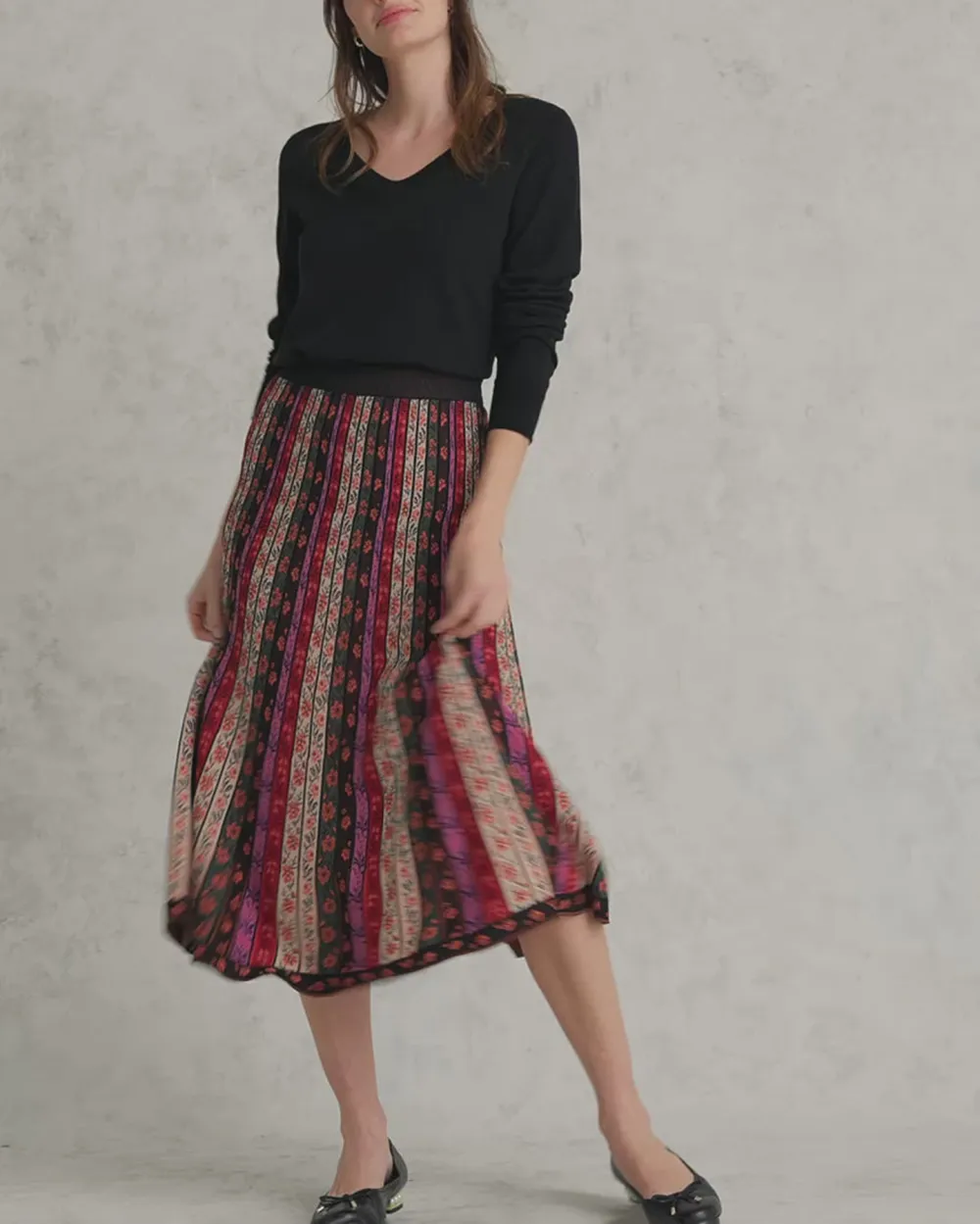 Folk Jacquard Knit Skirt