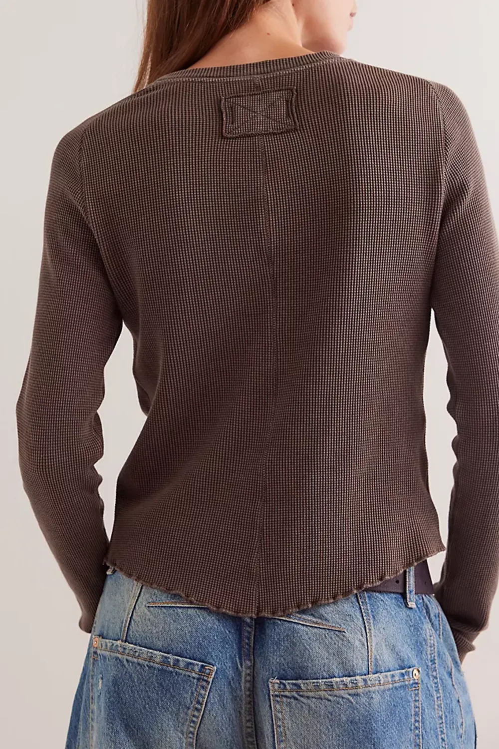 Cropped Ribbed Crew Neck Top