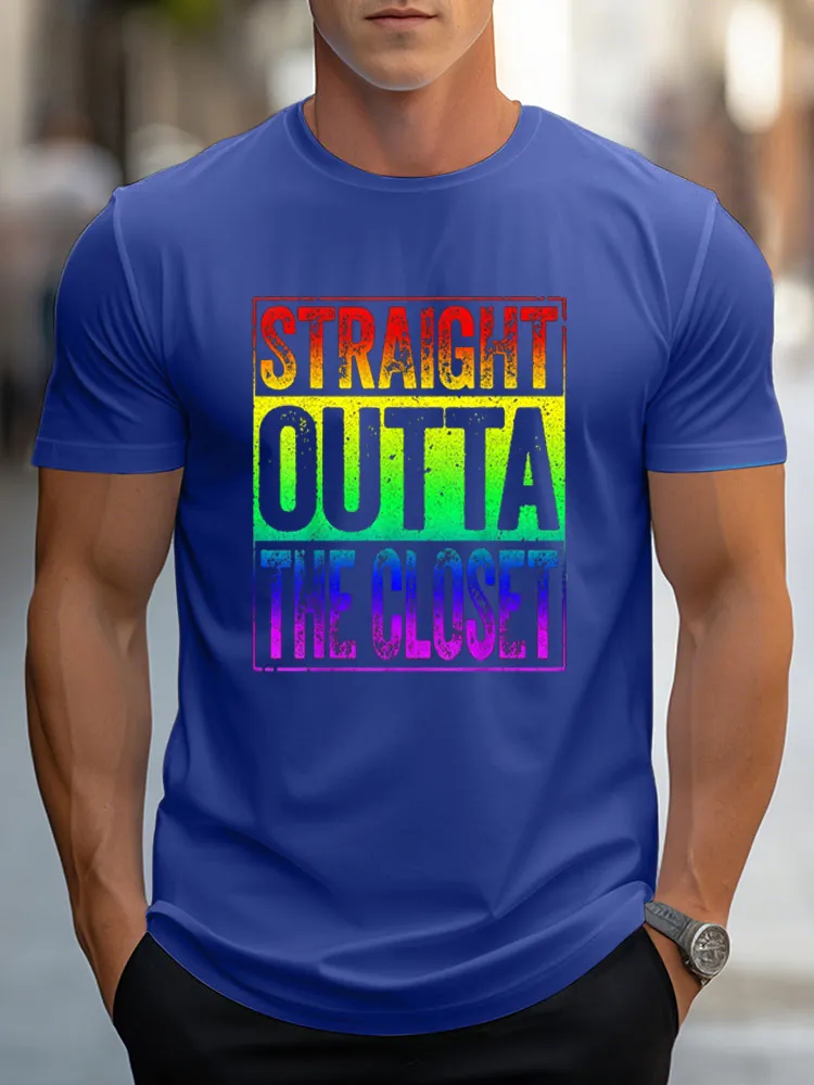 Men'S T-Shirt Straight Outta The Closet T Shirt LGBT Pride Gift Shirt T Shirt