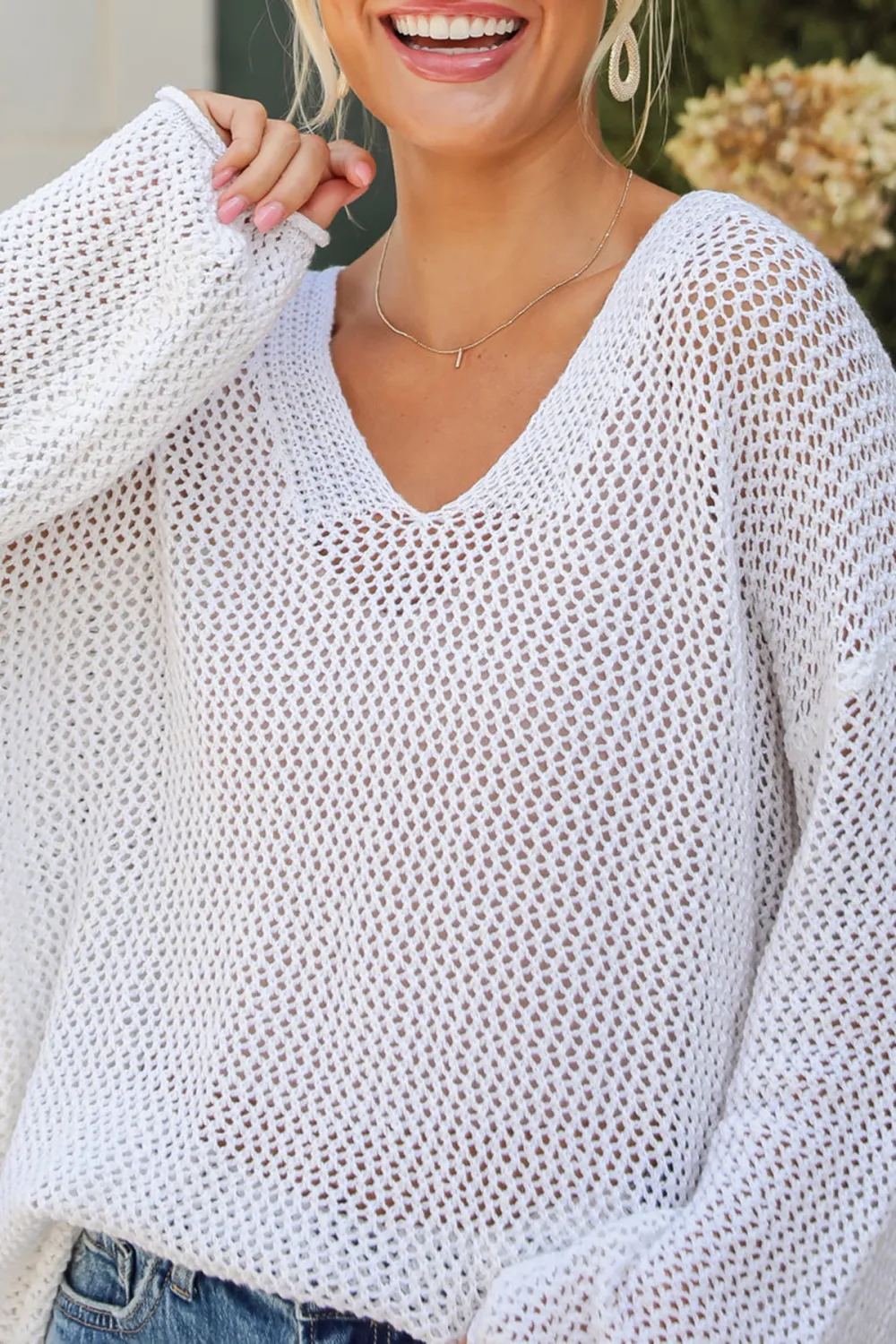 Relaxed Attitude Open Knit Sweater