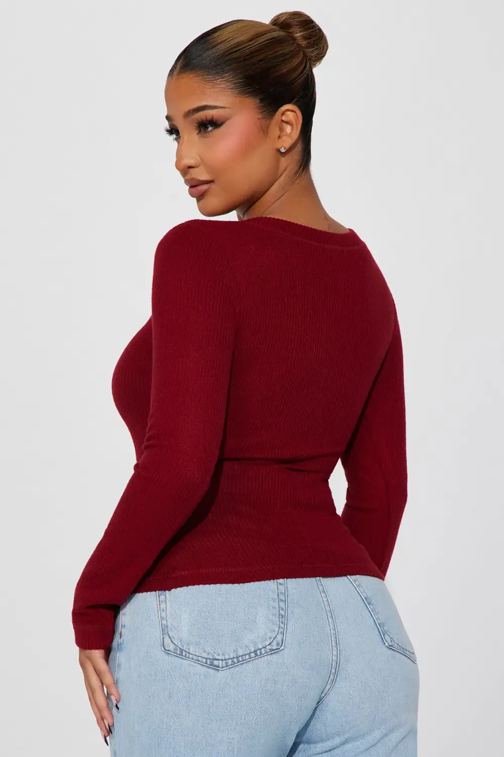 Kori Ribbed Top - Burgundy