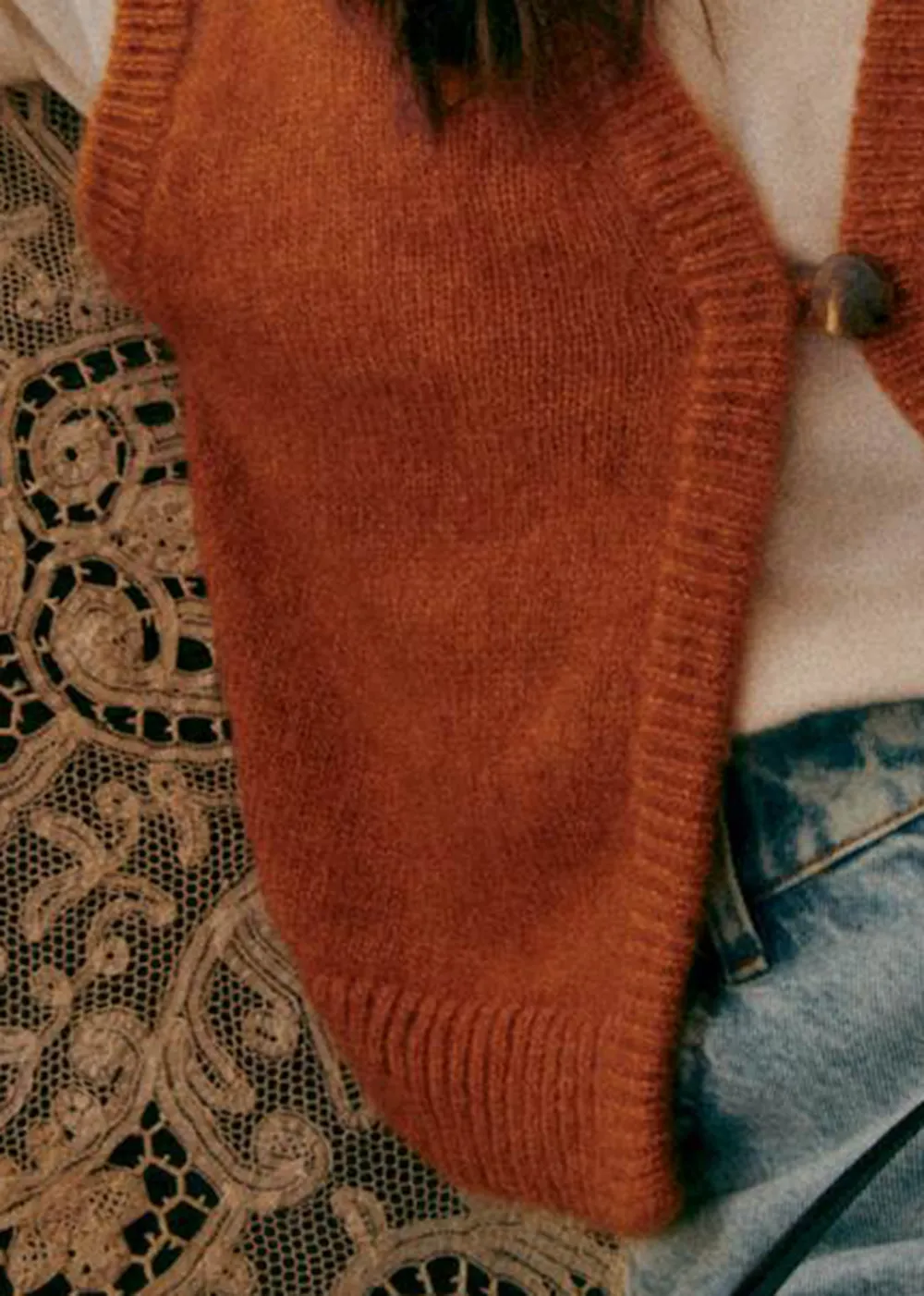 Solid Wool Cardigan Jacket