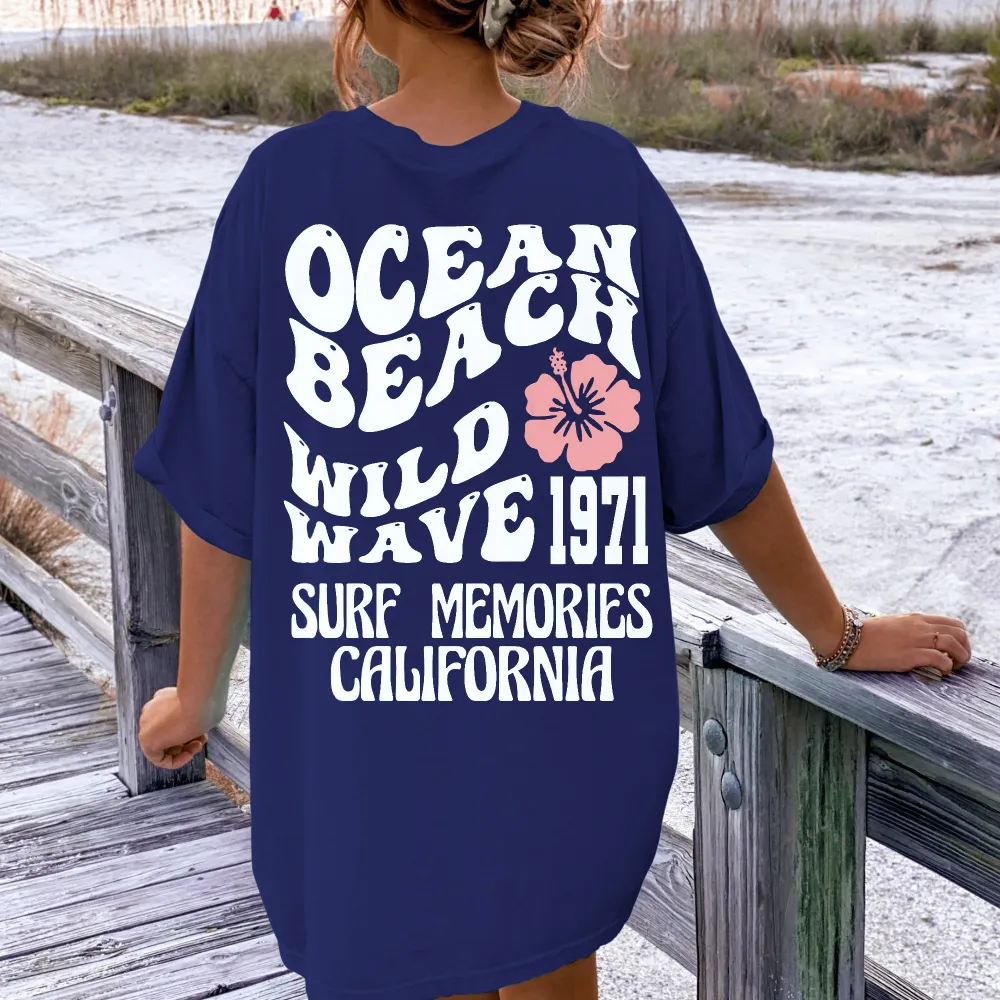 Ocean Beach Surf Memory Print Tee