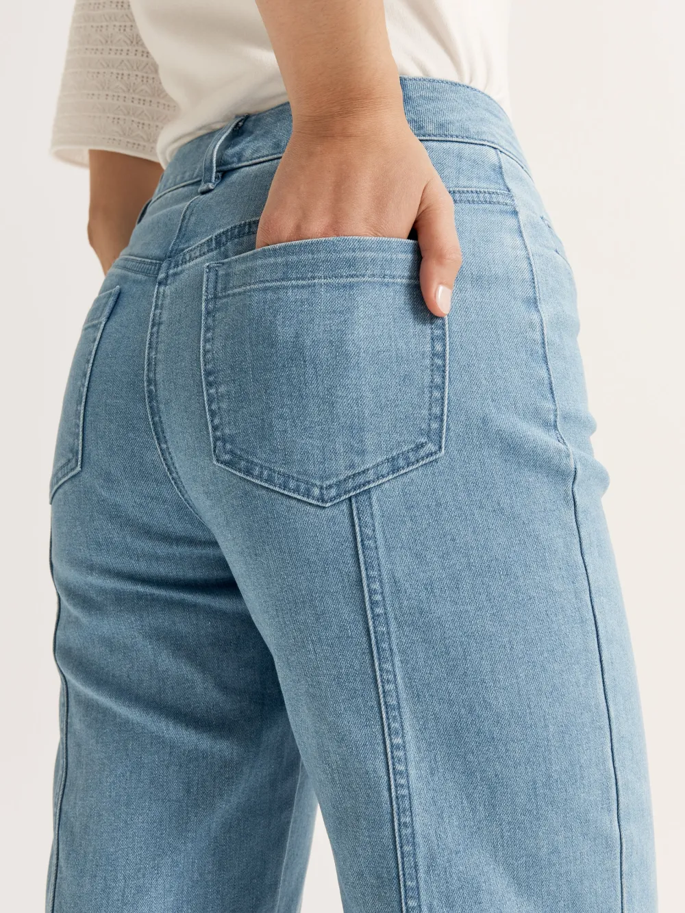 Light Blue Straight Leg Jeans