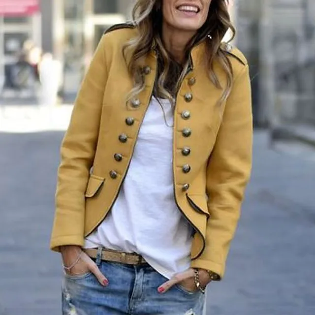 Women's Jacket Solid Color Modern Style Chic & Modern Long Sleeve Coat Fall Spring &  Fall Shopping Regular Jacket Black