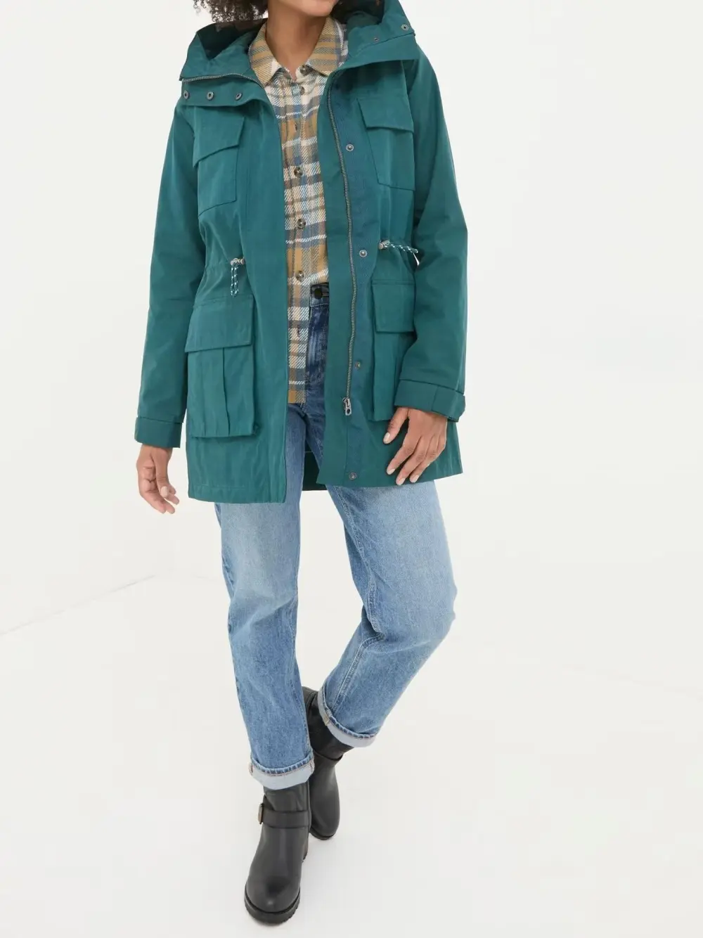 Tiegan Teal Blue Waterproof Coat