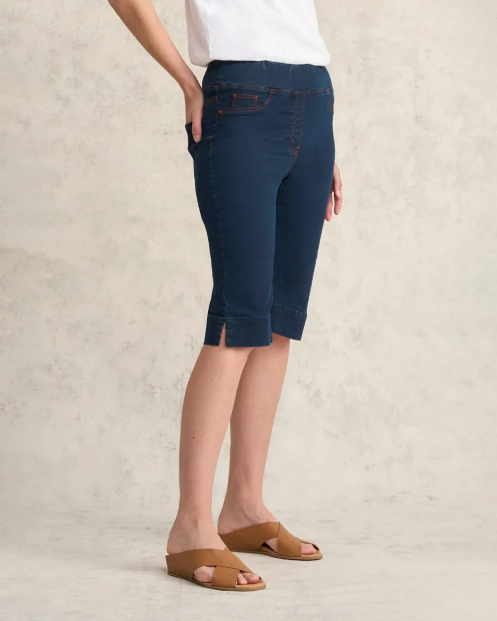 Denim Knee Length Shorts