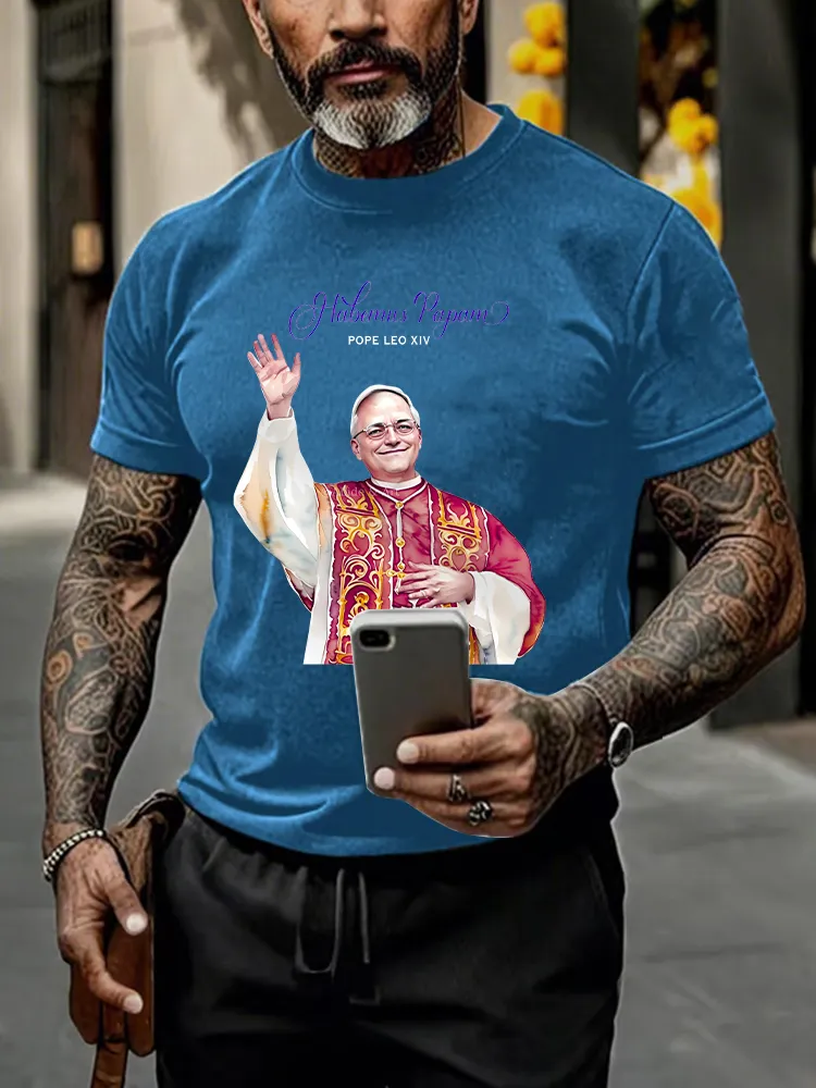 Men'S Habemus Papam Pope Leo Xiv Printed T-Shirt
