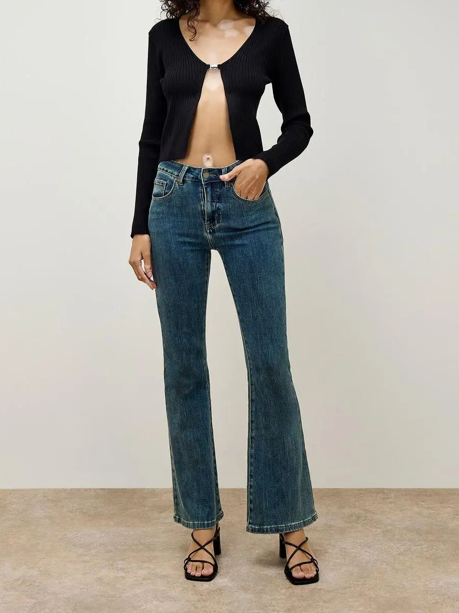Mid-Rise Flared Jeans