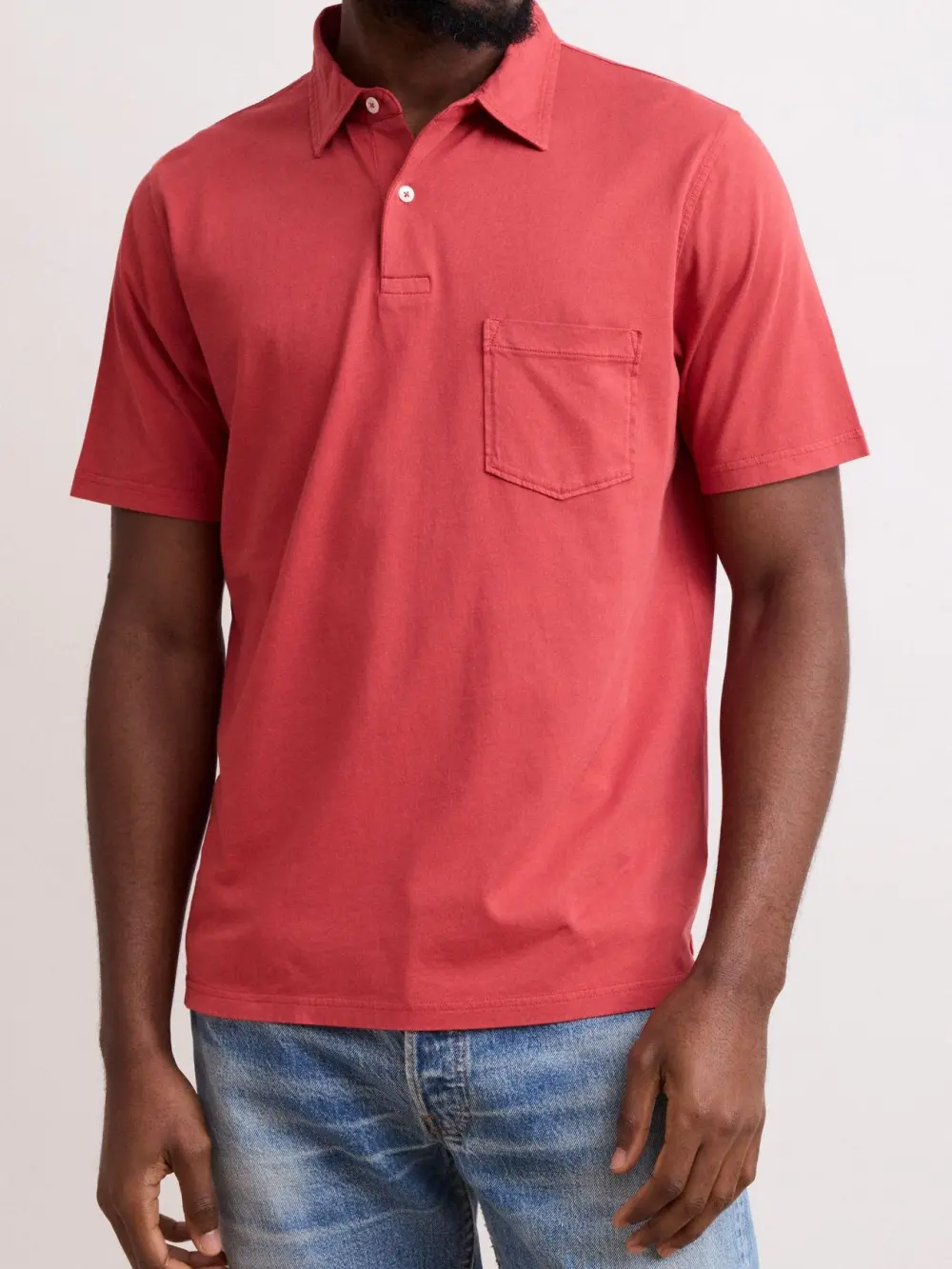 Comfortable Casual Breathable Daily Faded Red Polo Shirt