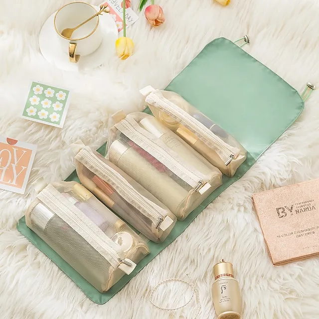 Travel Cosmetic Bag Foldable Makeup Organzier Portable Versatile Toiletry Wash Bag