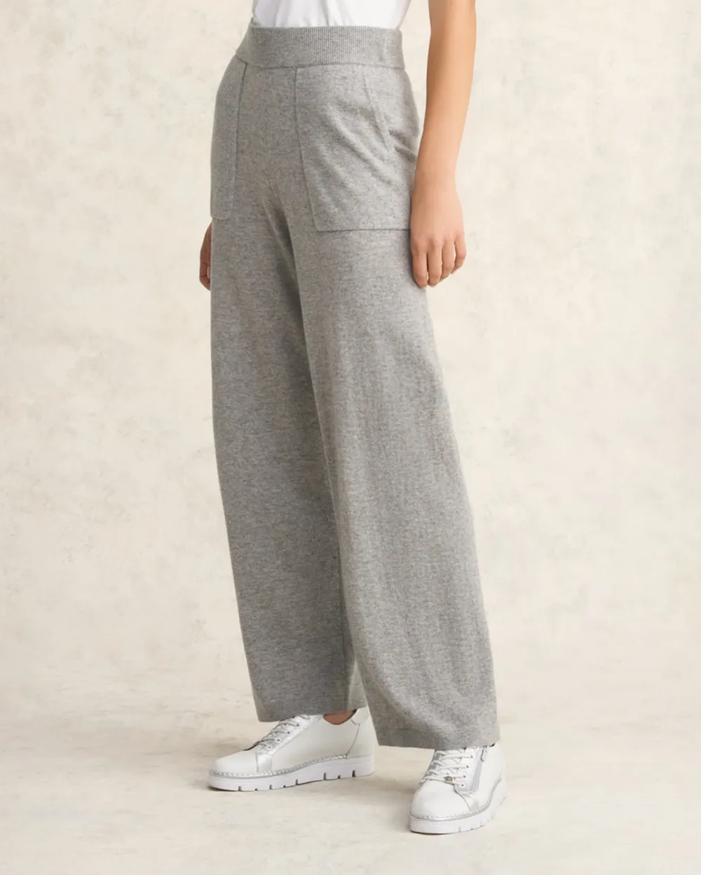 Elastic Waist Wide Leg Knit Pants