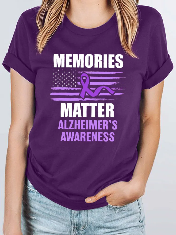 I Wear Purple For Alzheimer's Awareness Women's T Shirt