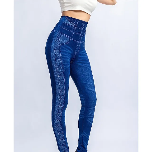 Women's High Elasticity High Waist Athletic Athleisure Black Blue S M Summer Spring