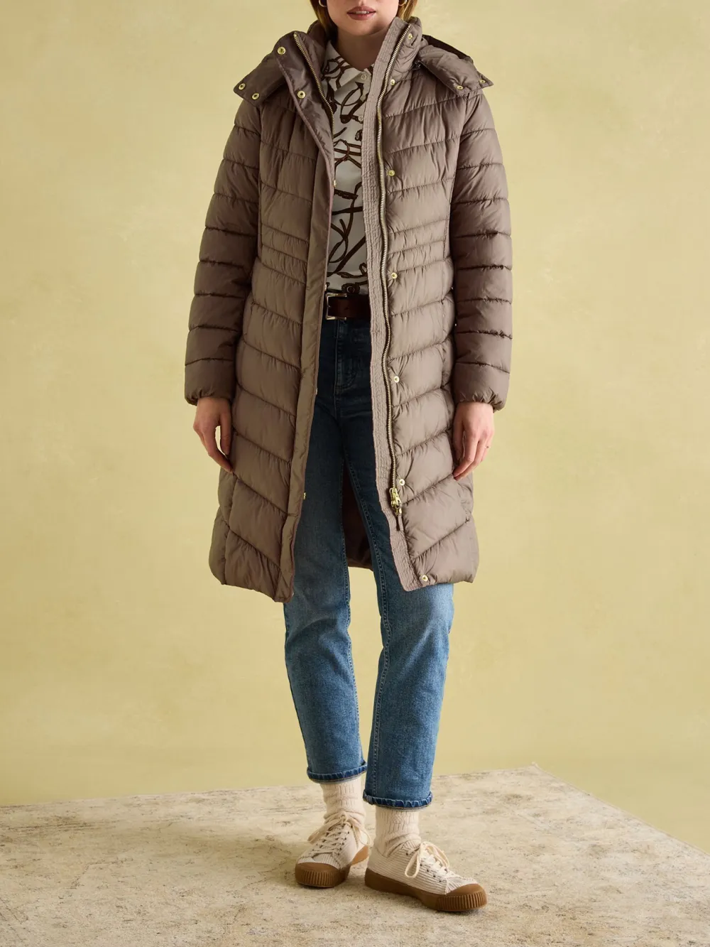 Neutral Showerproof Longline Padded Coat