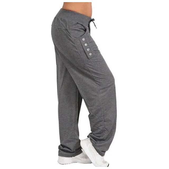 Women's Tactical Cargo Chinos Slacks Pants Trousers Cotton Blend Black Navy Blue Light Grey Mid Waist Casual / Sporty Boho Casual Leisure Sports Pocket Micro-elastic Full Length Comfort Plain S M L