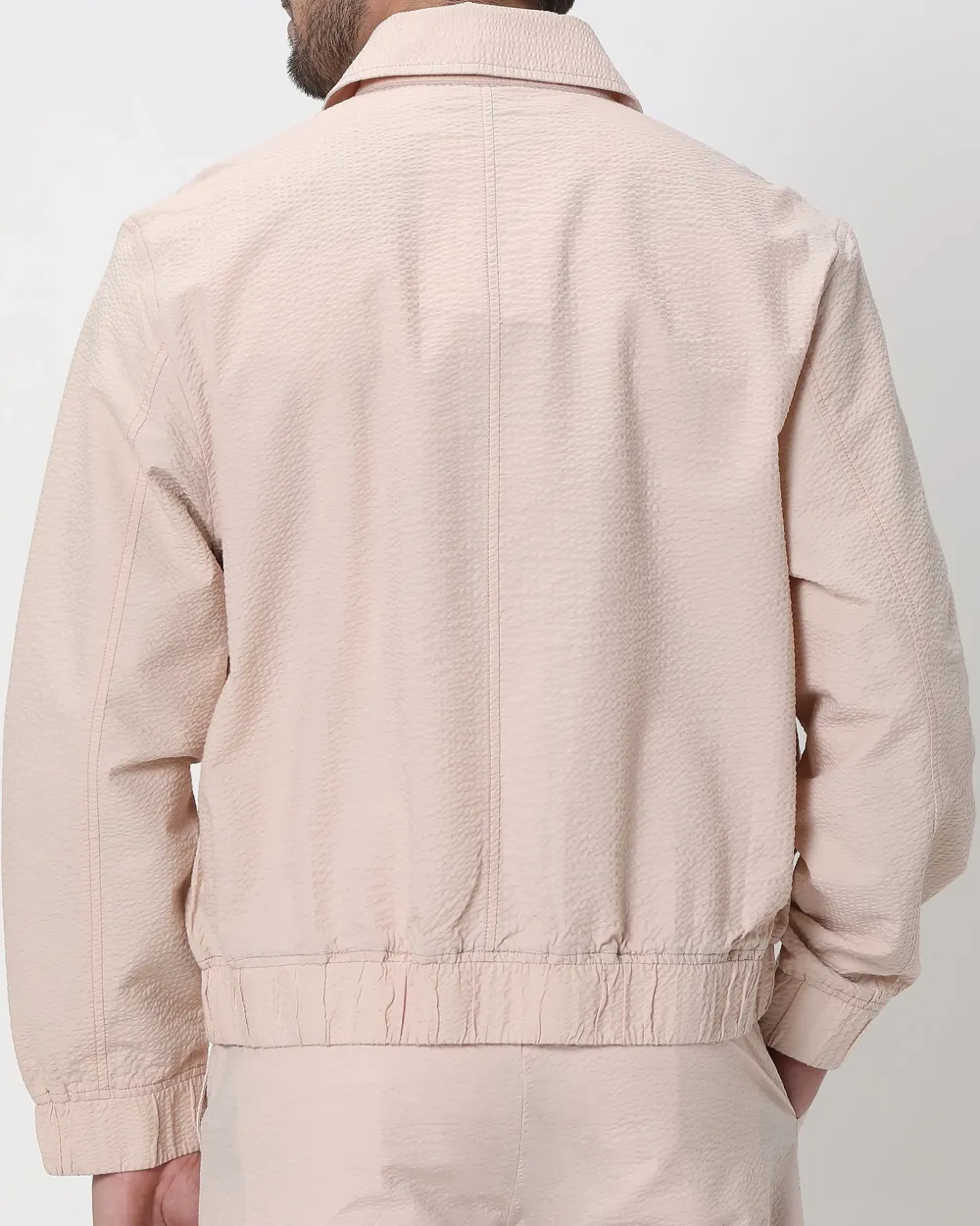 Versatile Comfortable Slim-Fit Peach Cotton Jacket