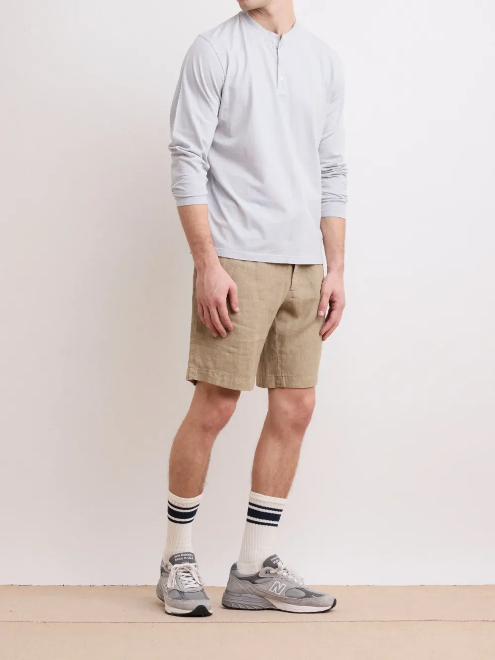 Men's Beige Linen Shorts